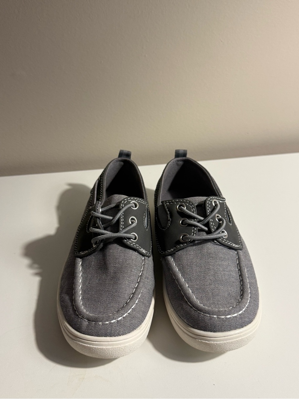 The Children's Place Grey Canvas Boat-Style Dress Shoes